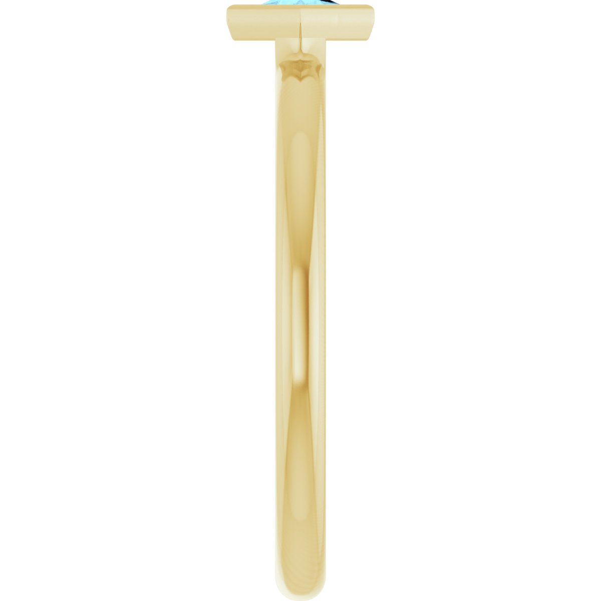 14K Yellow Gold Natural Aquamarine Stackable Ring