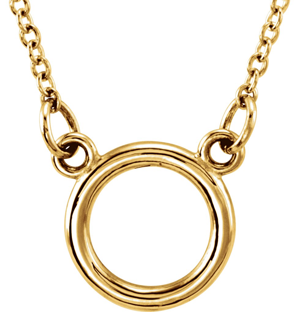 18K Yellow Gold Vermeil Tiny Posh® Circle 16-18" Necklace