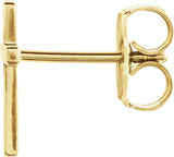 14K Yellow Gold 10 mm Cross Single Earring