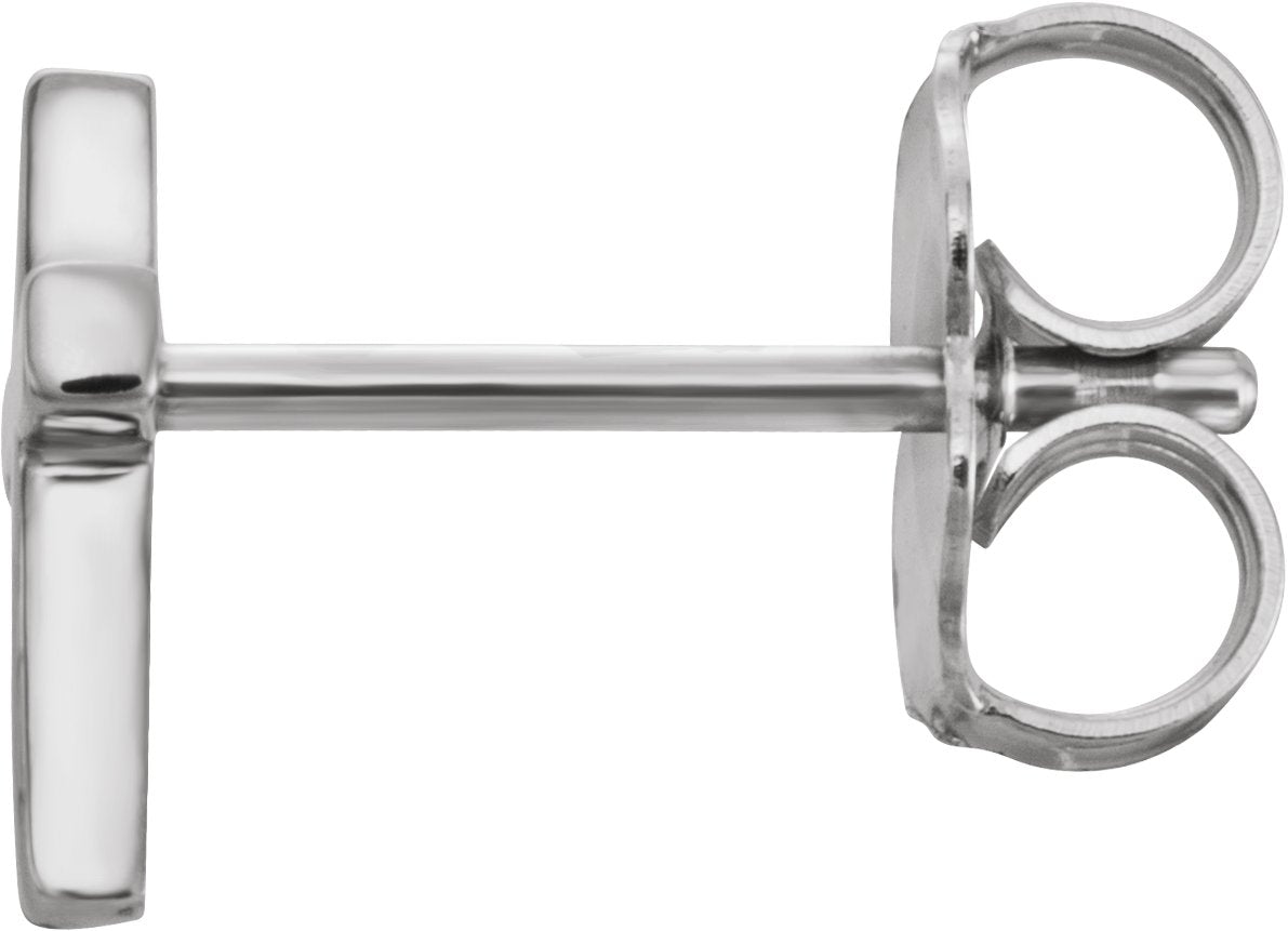 Sterling Silver 7.5 mm Cross Single Earring