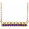 Collier barrette 16 pouces en or 14 carats avec améthyste naturelle jaune, motif infini