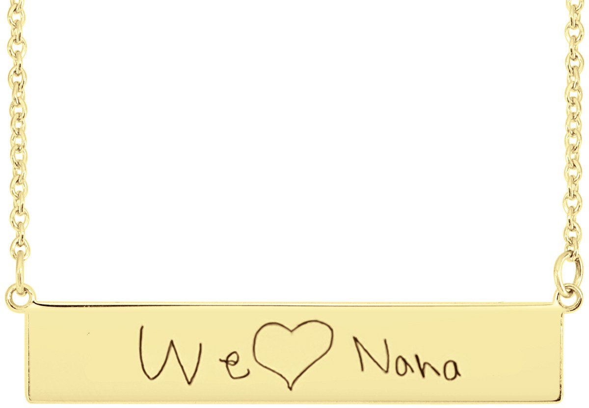 14K Yellow Gold Be Posh® Engravable Bar 17 1/2" Necklace