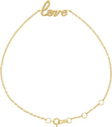 14K Yellow Gold Love 6 1/2-7 1/2" Bracelet