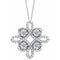Collier en platine avec diamants naturels (1/3 carat au total) en forme de trèfle, 45,7 cm (18 pouces).