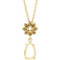 Monture de collier en or jaune 14 carats, forme poire 8 x 5 mm, motif floral, 40 à 45 cm (16 à 18 pouces)