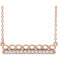 Collier barrette 16 pouces inspirée de l'infini, or rose 14 carats, diamants naturels 0,25 carat au total