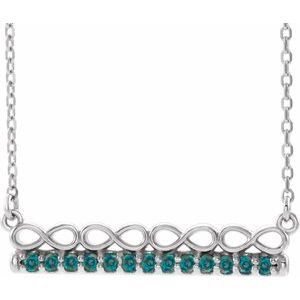 Collier en argent sterling et alexandrite naturelle, inspiré de l'infini, de 45,7 cm (18 pouces).
