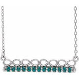 Collier barre en argent sterling et alexandrite naturelle inspiré de l'infini, 40 cm