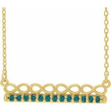 Collier barre 18 pouces en alexandrite naturelle jaune 14 carats, inspiré de l'infini