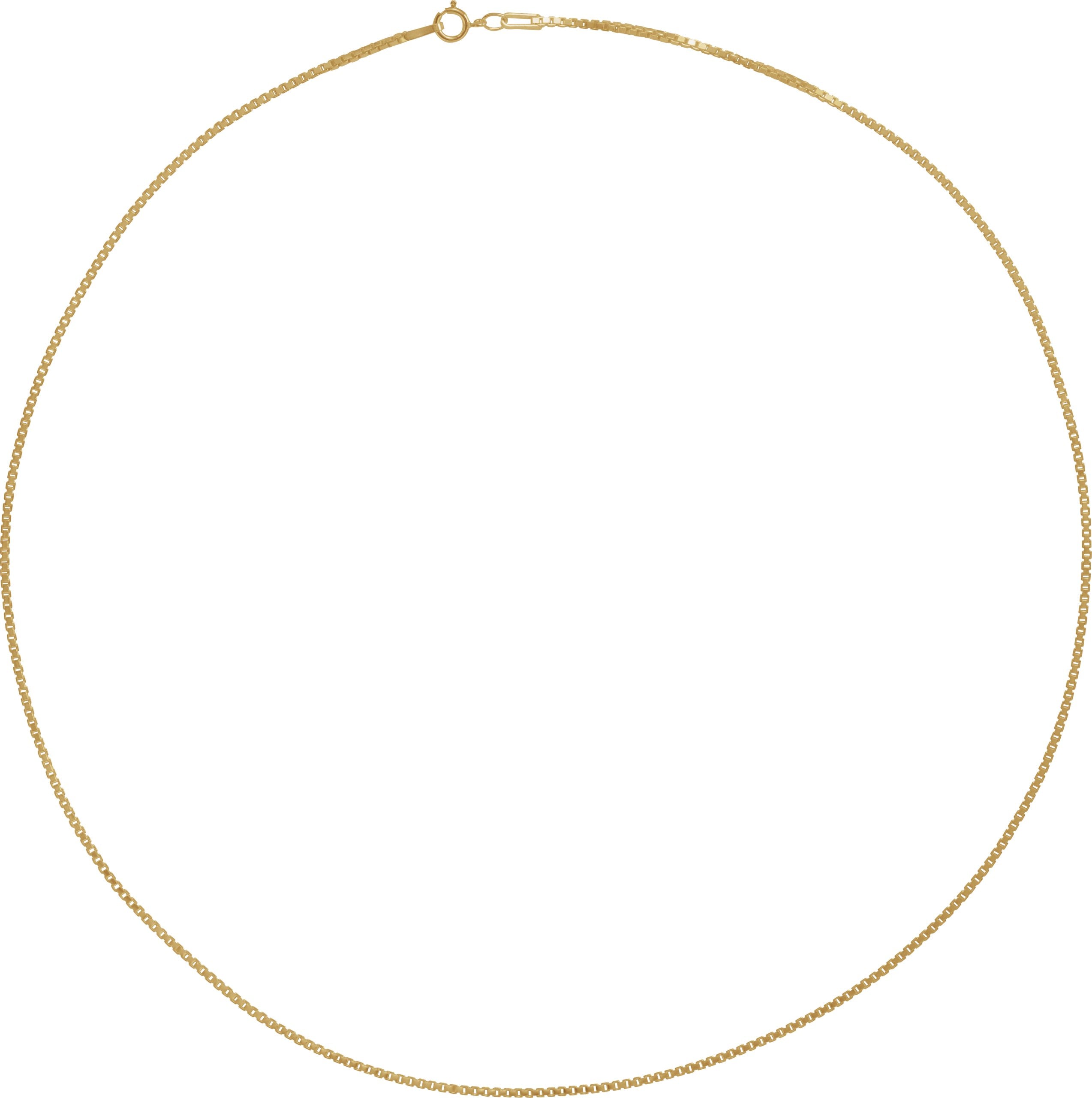 14K Yellow Gold 1.3 mm Diamond-Cut Box 18" Chain
