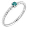 Bague solitaire corde en alexandrite naturelle de 3 mm et platine
