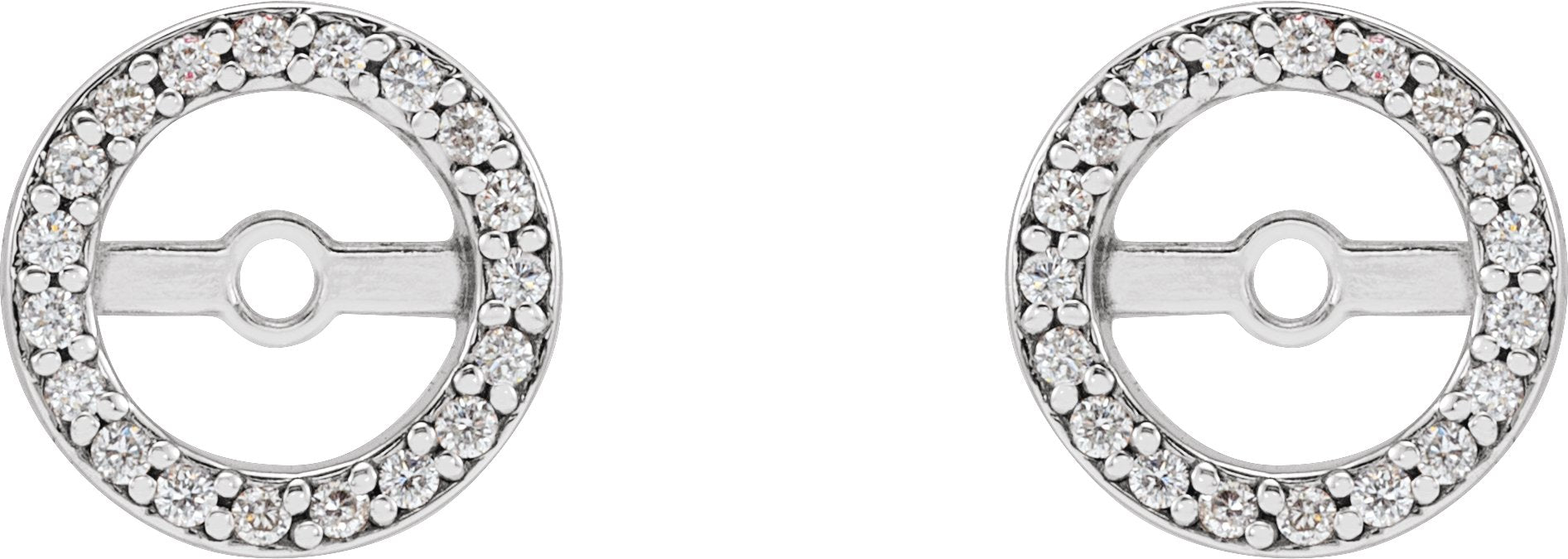 14K White Gold 1/8 CTW Natural Diamond Earring Jackets with 5.3 mm ID