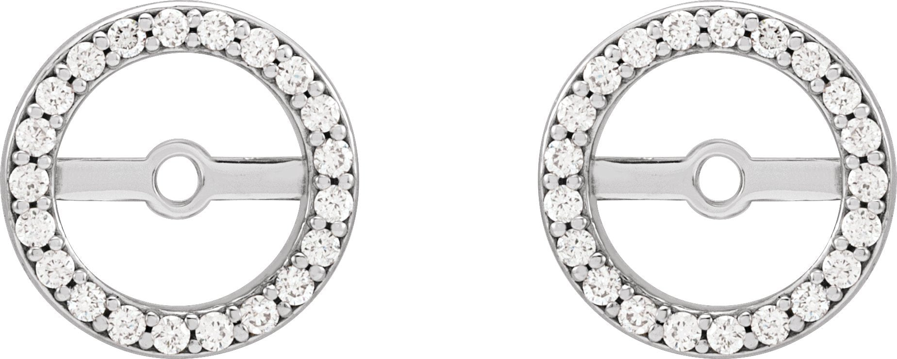 14K White Gold 1/10 CTW Natural Diamond Earring Jackets with 6.1 mm ID