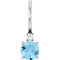 Platinum Natural Aquamarine & .015 CT Natural Diamond Charm/Pendant