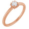 Bague solitaire en saphir blanc naturel rose 14 carats sertie d'un cordon.