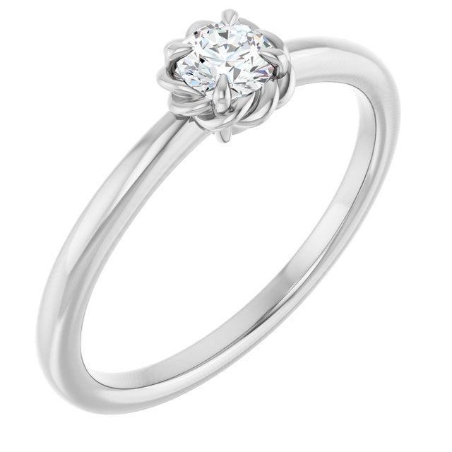 Bague solitaire en platine et saphir blanc naturel sertie d'une corde