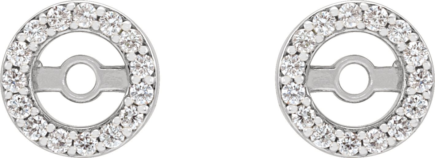 14K White Gold .08 CTW Natural Diamond Earring Jackets with 3.6 mm ID