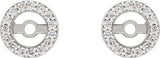 14K White Gold .08 CTW Natural Diamond Earring Jackets with 3.6 mm ID