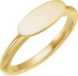 14K Yellow Gold 13x5.5 mm Oval Signet Ring