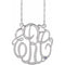 Collier monogramme 3 initiales en zircon bleu imitation blanc 10K (20 mm), 45,7 cm (18 pouces), 45,7 cm (18 pouces).