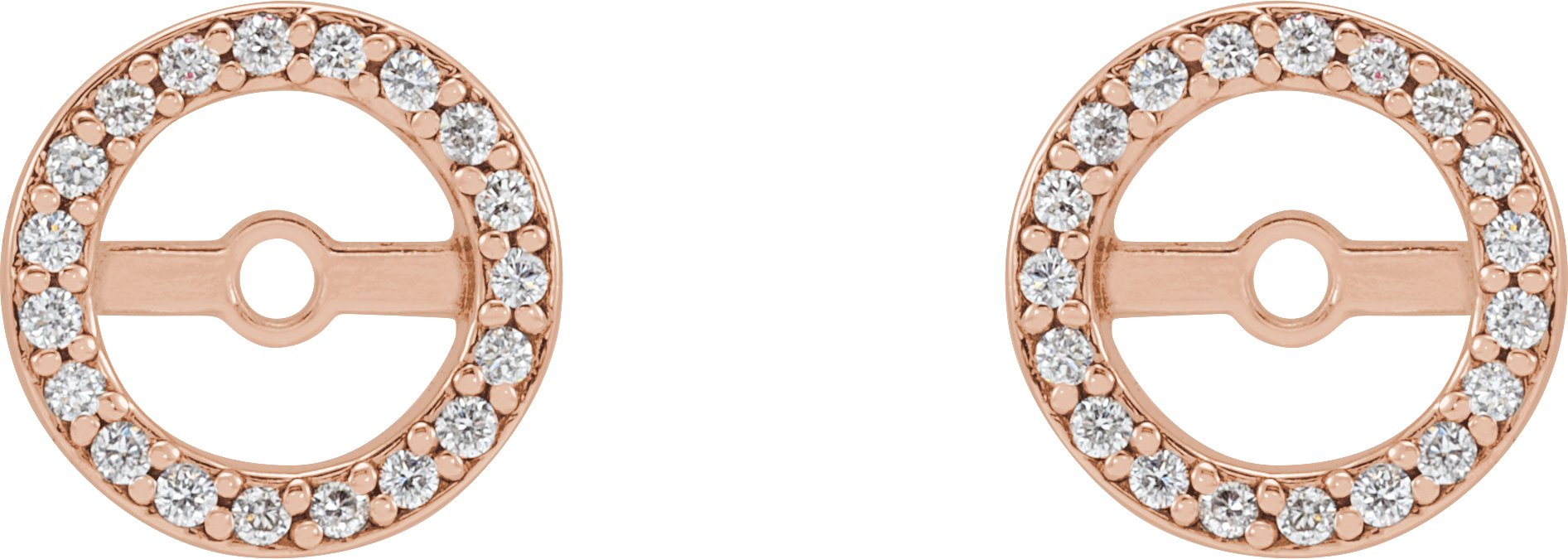 14K Rose Gold 1/8 CTW Natural Diamond Earring Jackets with 5.3 mm ID