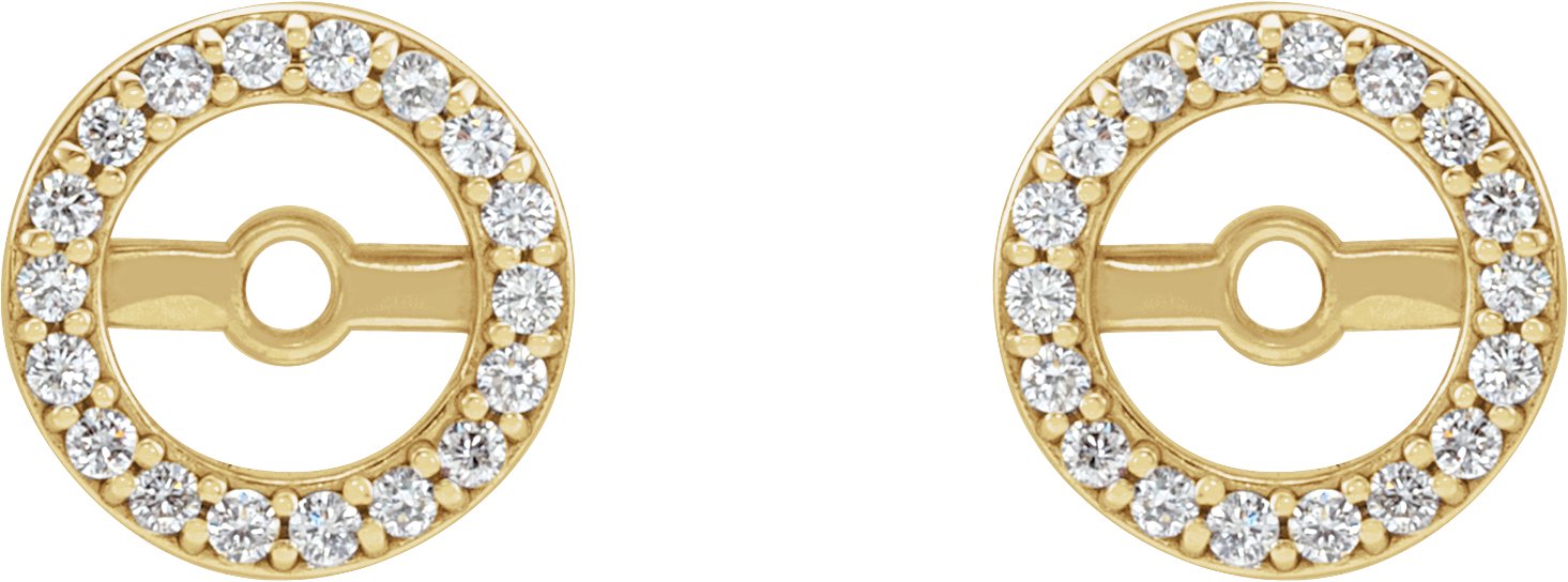 14K Yellow Gold .08 CTW Natural Diamond Earring Jackets with 4.6 mm ID
