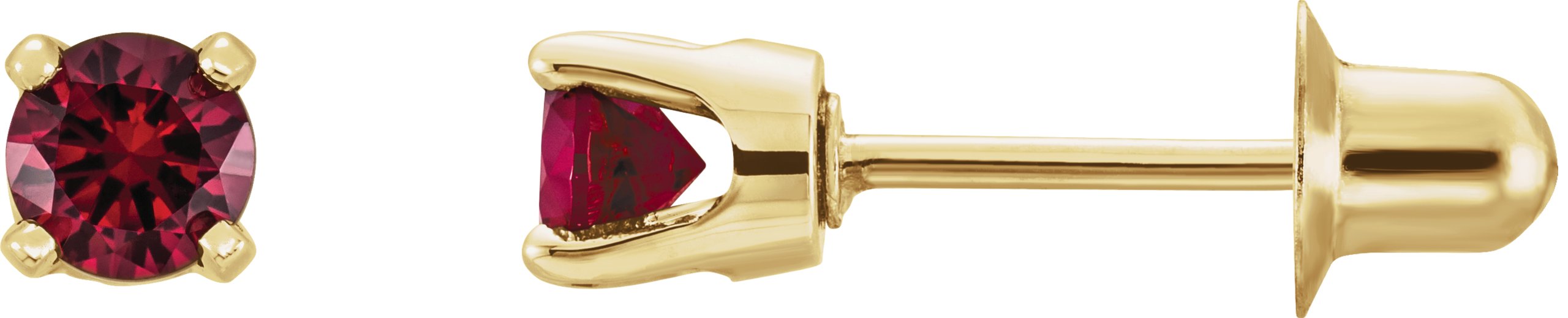 Boucles d'oreilles à clous rondes à 4 griffes