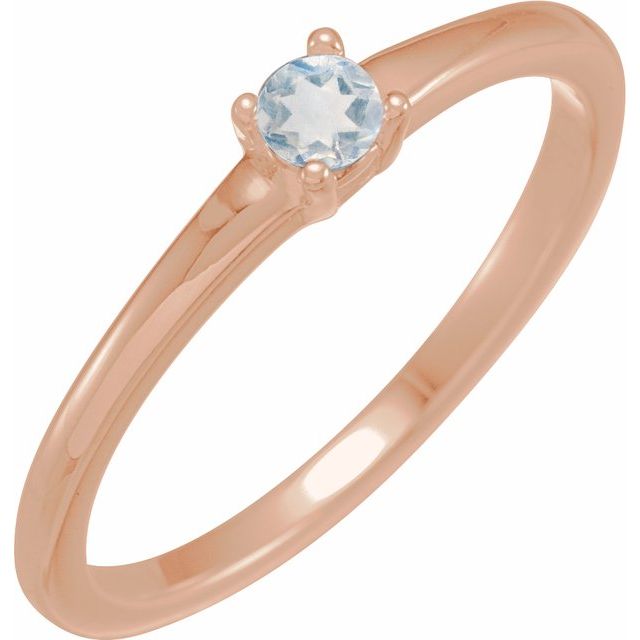Bague en or rose 14 carats avec pierre de lune à reflets bleus naturels