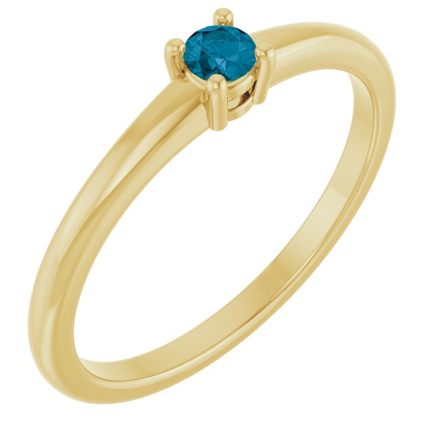 Bague en or jaune 14 carats avec topaze bleue naturelle de Londres