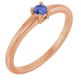 Bague en tanzanite naturelle rose 14 carats