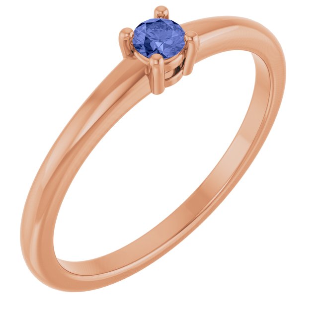 Bague en tanzanite naturelle rose 14 carats