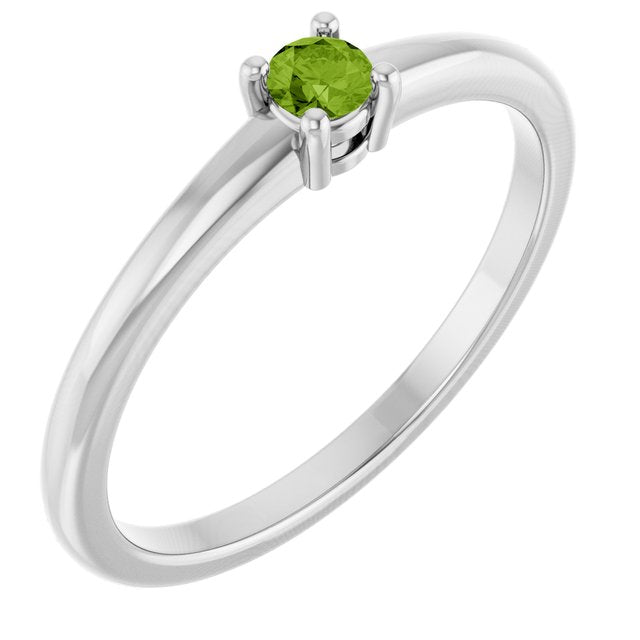 Bague en péridot naturel blanc 14 carats