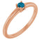 Bague en or rose 14 carats avec topaze bleue naturelle de Londres