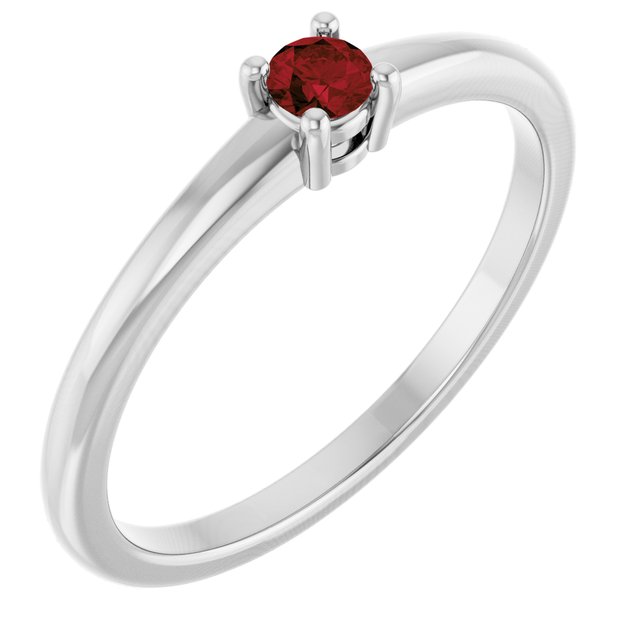 Bague en argent sterling et grenat naturel du Mozambique