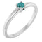 Bague en platine et alexandrite de synthèse