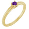 Bague en or jaune 14 carats avec améthyste naturelle.
