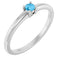 Bague en argent sterling et topaze bleue suisse naturelle