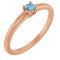 Bague en or rose 14 carats avec topaze bleu ciel naturelle