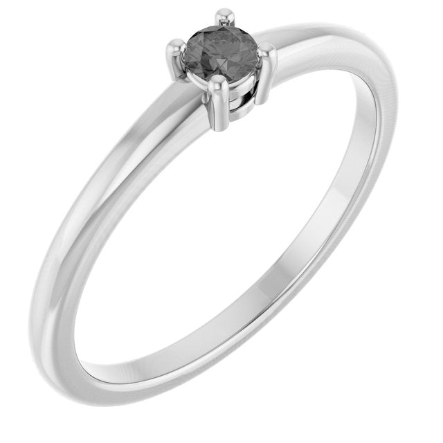 Bague en argent sterling et spinelle grise naturelle