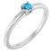 Bague en platine et zircon bleu naturel