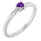 Bague en argent sterling et améthyste naturelle