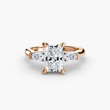 Bague trois pierres (pierres latérales baguette) 2