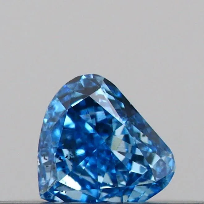 0.12ct Heart Lab Grown Diamond (Colour Fancy Vivid Blue, Clarity VS2, IGI Certified)
