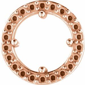 Monture pendentif ronde style halo en or rose 14 carats de 4,5 mm