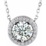 Collier en argent sterling serti de diamants naturels (0,5 carat au total), 40 cm (16 pouces).