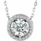 Collier en argent sterling serti de diamants naturels (0,5 carat au total), 40 cm (16 pouces).