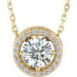 Collier de 40 cm (16 pouces) en or jaune 14 carats serti de diamants naturels (0,5 carat au total).