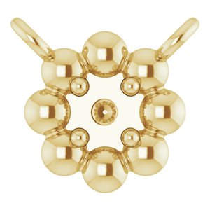 Collier pour enfant avec perles rondes en or jaune 10 carats de 2 mm, serti au centre