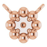 Collier pour enfant avec perles rondes en or rose 18 carats de 2 mm, serti au centre