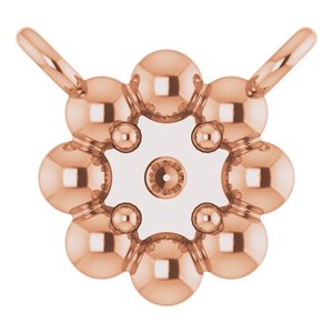 Collier pour enfant avec perles rondes en or rose 14 carats de 2 mm, serti au centre